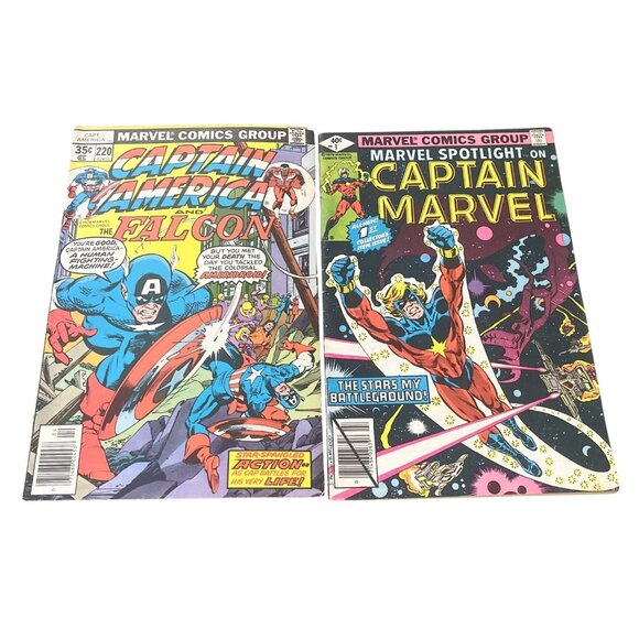 Lot of 7 Marvel Comics Spider-Man, Captain America, Captain Marvel 1970s-80s - Picture 5 of 5